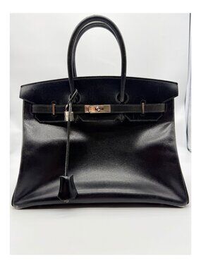 Hermes Birkin 35 Retourne Noir Box Calf